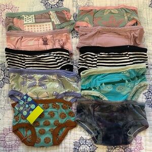 Kickee Pants Kids Underwear Bundle of 10 Pairs: NWT Cookies, Butterflies & More